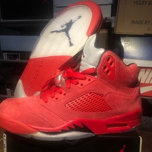 Red suede 5s